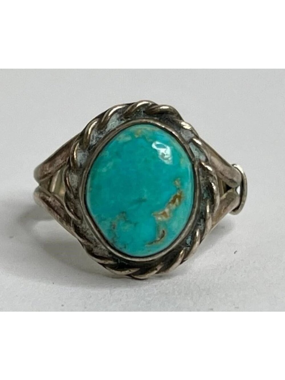 Navajo Sterling Silver & Turquoise Ring – Signed Lennie Parker (Hallmark)